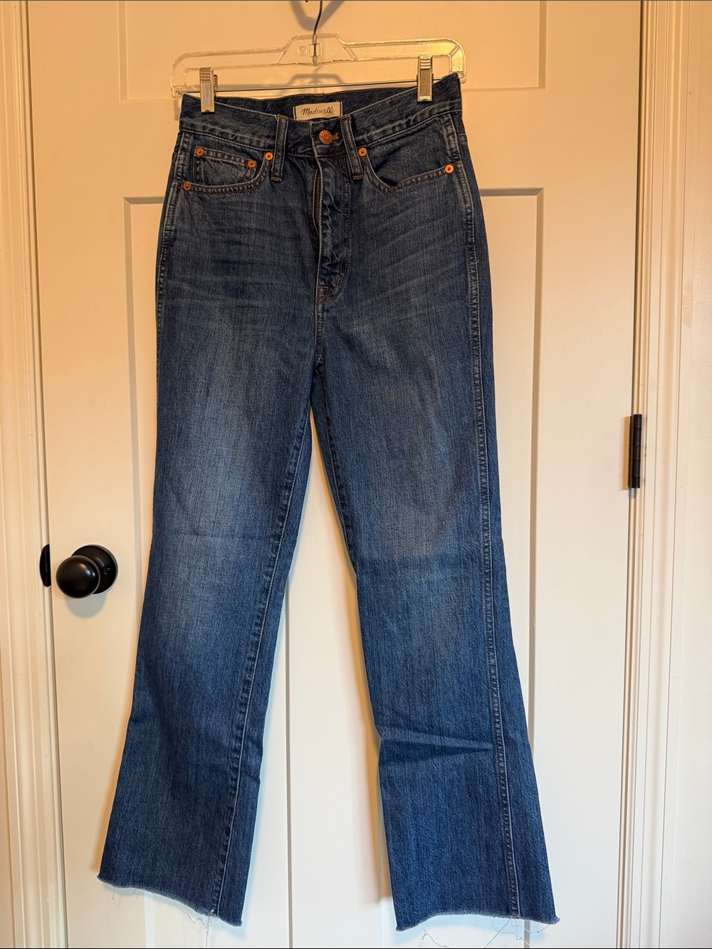 Madewell Ridgid Demi Boot Crop Jeans in Medium Blue Wash